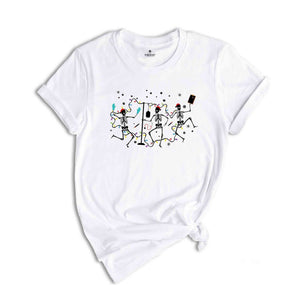 Skeleton Nurse Christmas Shirt, Registered Nurse Tee, Christmas Gift for Nurse, Nursing School Tee, Christmas Outfit