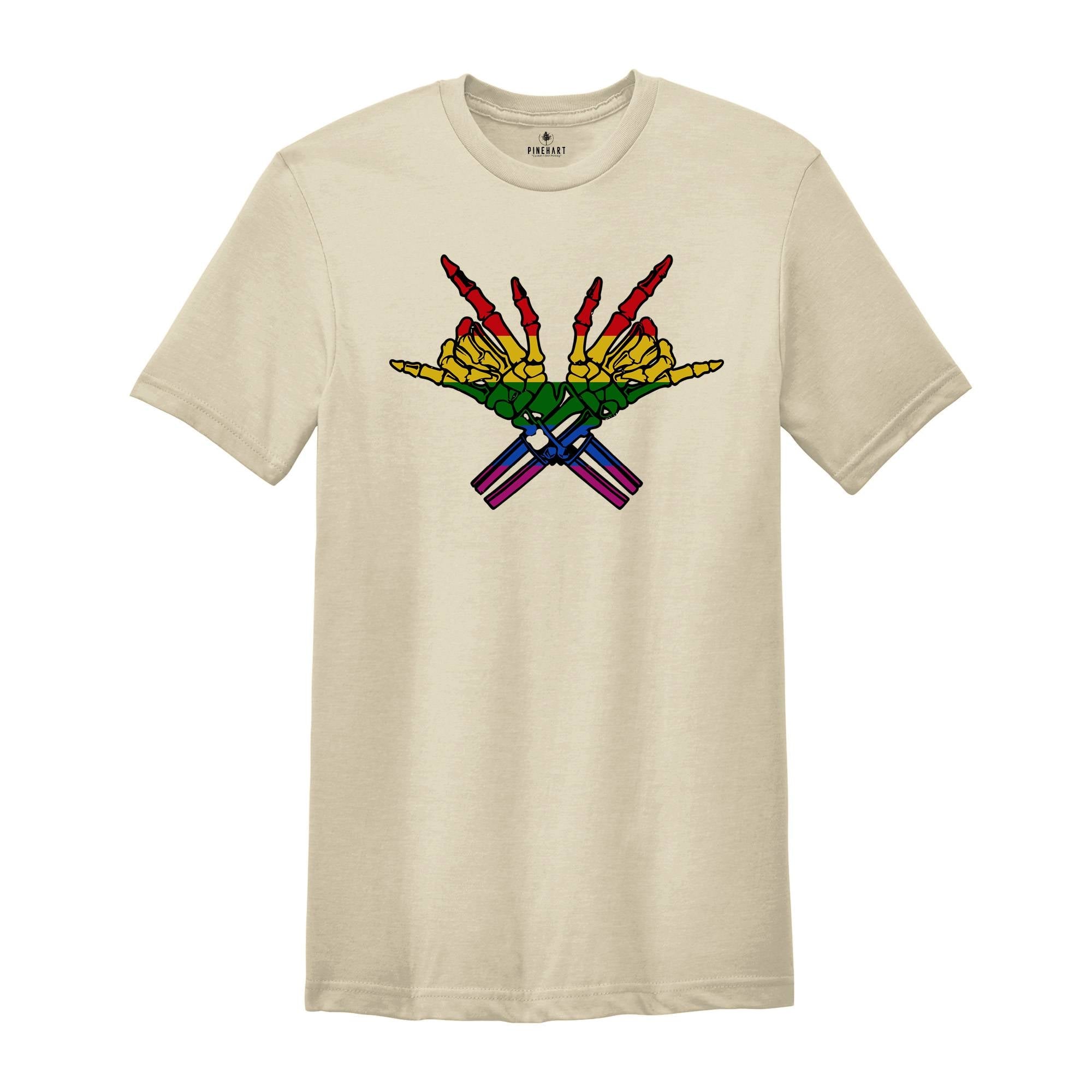 Skeleton Rock Hand LGBT Shirt, Equality Shirt, Pride Shirt, Love Is Love Shirt, Lesbian Shirt, Social Justice, Pride Parade, Lgbtq Shirt