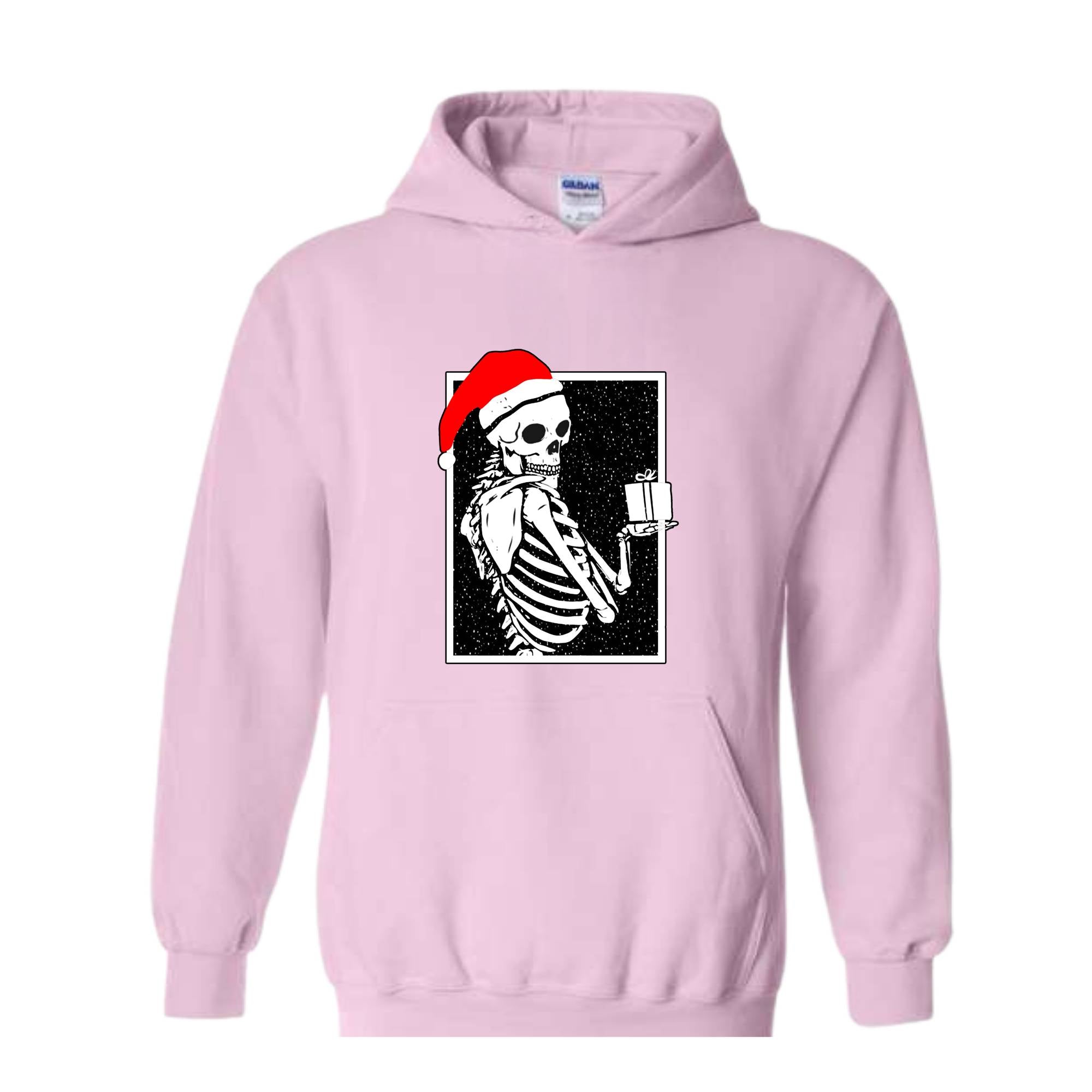 Skeleton With A Gift Christmas Sweatshirt, Merry Christmas Sweatshirt, Holiday Season, Spooky Santa Surprises Sweatshirt