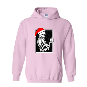 Skeleton With A Gift Christmas Sweatshirt, Merry Christmas Sweatshirt, Holiday Season, Spooky Santa Surprises Sweatshirt