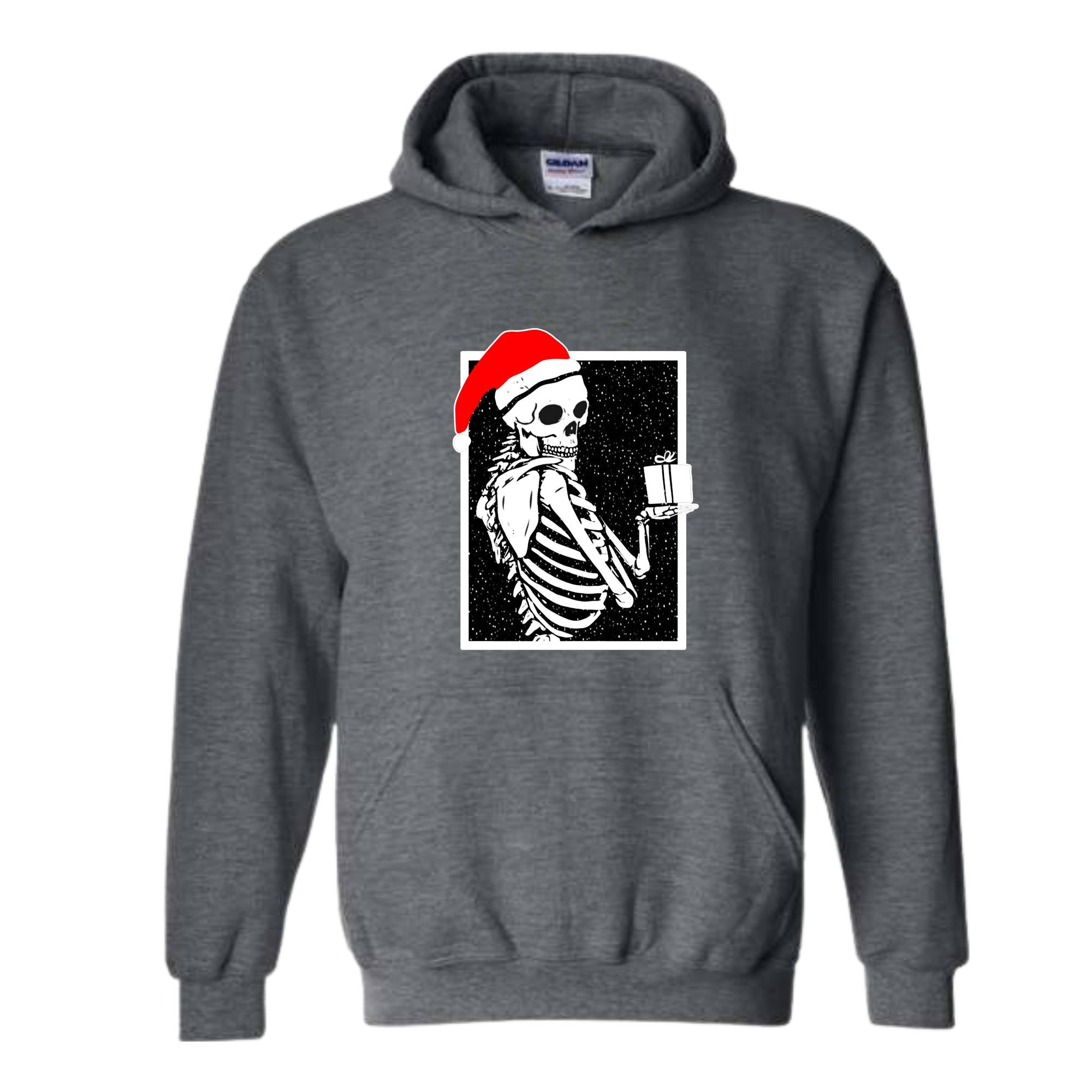 Skeleton With A Gift Christmas Sweatshirt, Merry Christmas Sweatshirt, Holiday Season, Spooky Santa Surprises Sweatshirt