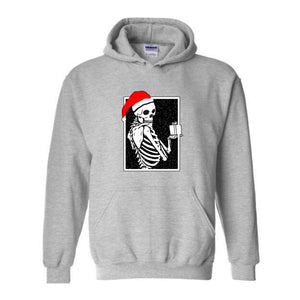 Skeleton With A Gift Christmas Sweatshirt, Merry Christmas Sweatshirt, Holiday Season, Spooky Santa Surprises Sweatshirt