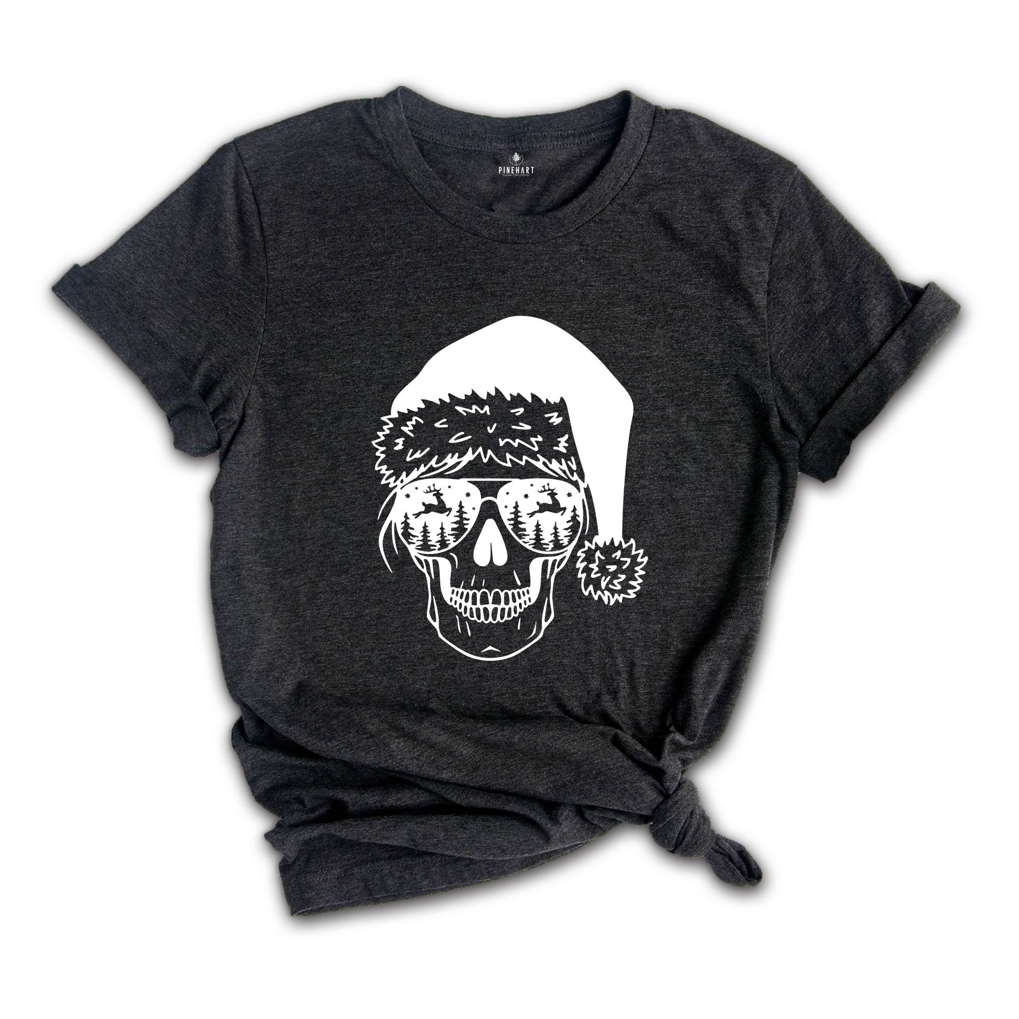 Skull Shirt, Christmas Skull, Christmas Gift, Santa Claus Shirt, Cute Christmas Shirt, Christmas Shirt, Holiday Shirt, Matching Shirt