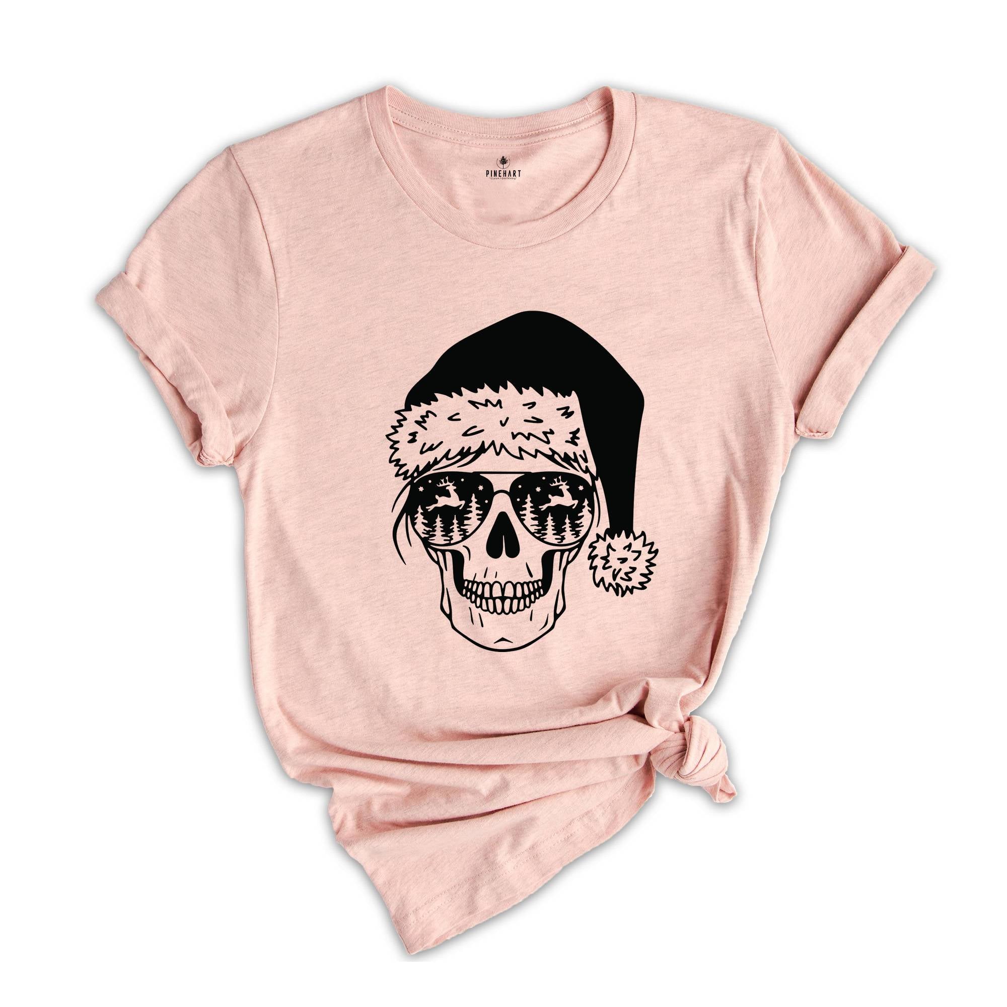 Skull Shirt, Christmas Skull, Christmas Gift, Santa Claus Shirt, Cute Christmas Shirt, Christmas Shirt, Holiday Shirt, Matching Shirt