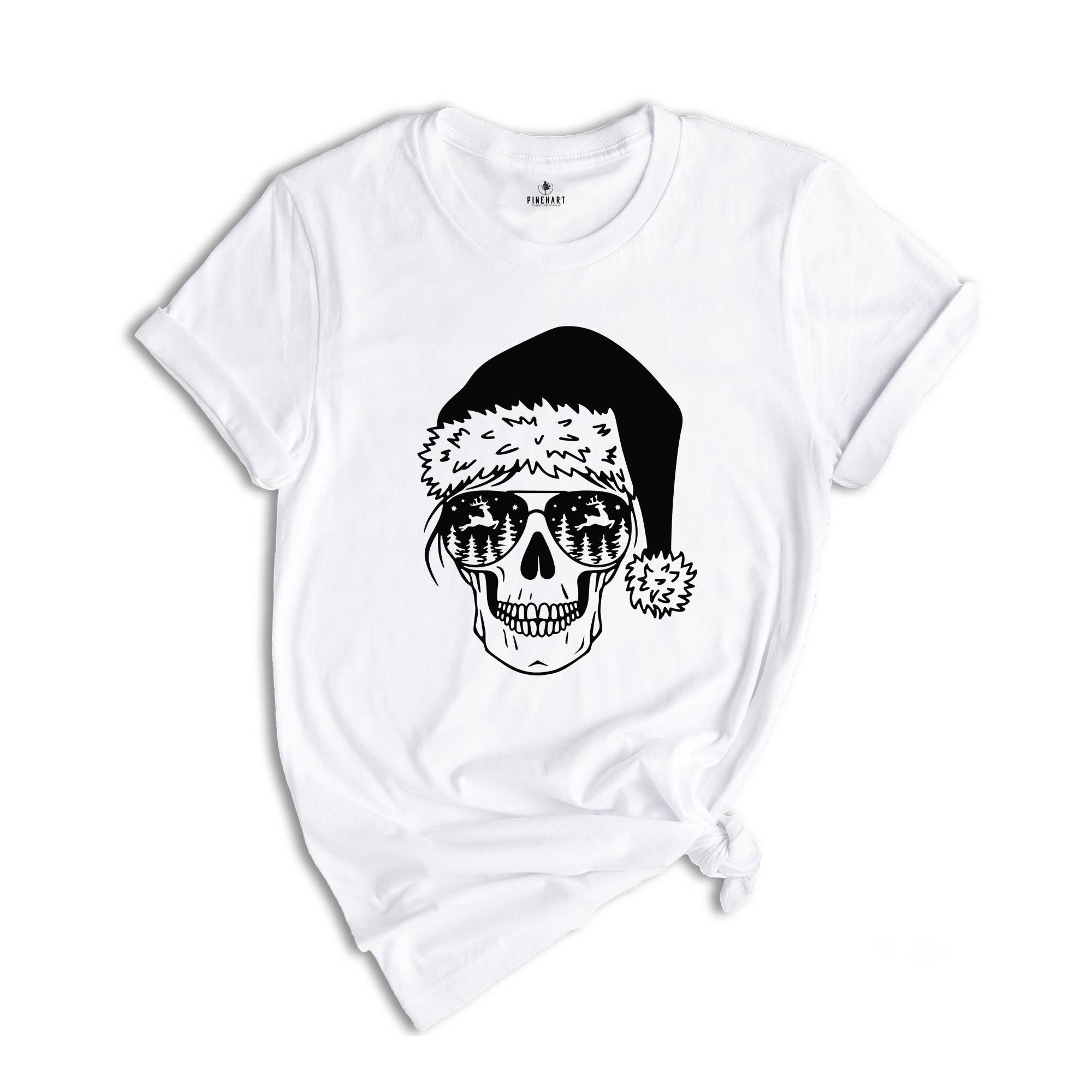 Skull Shirt, Christmas Skull, Christmas Gift, Santa Claus Shirt, Cute Christmas Shirt, Christmas Shirt, Holiday Shirt, Matching Shirt