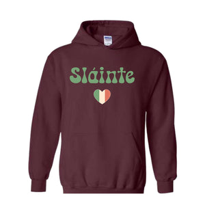 Slainte Hoodie, Luck of the Irish, Irish Hoodie, Irish Clothing, St Patrick's Day Hoodie, Lucky Hoodie, Womens St Patricks