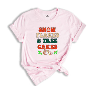 Snow Flakes and Tree Cakes Shirt, Christmas Tree T-Shirt, Christmas Cake Tee, Xmas Gift, Christmas Sweatshirt