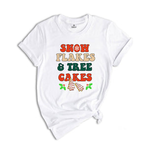 Snow Flakes and Tree Cakes Shirt, Christmas Tree T-Shirt, Christmas Cake Tee, Xmas Gift, Christmas Sweatshirt