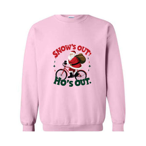 Snow's Out Funny Santa Christmas Sweatshirt, Santa Claus Sweatshirt, Christmas Hoodie, Christmas Santa Sweater, Funny Santa T-Shirts