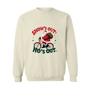 Snow's Out Funny Santa Christmas Sweatshirt, Santa Claus Sweatshirt, Christmas Hoodie, Christmas Santa Sweater, Funny Santa T-Shirts