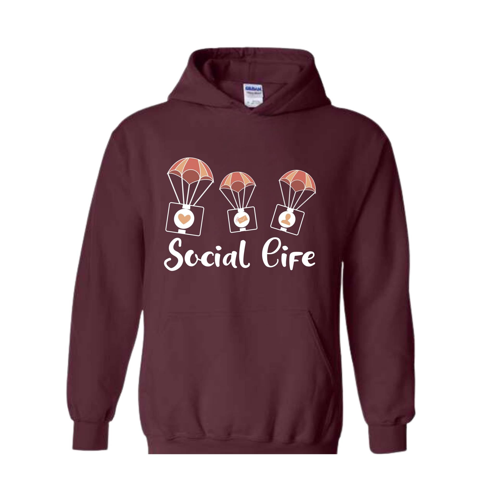 Social Life Hoodie, Social Hoodie, Trendy Hoodie, Happy Day Hoodie, Holiday Hoodie, Weekend Hoodie, Online Social Life