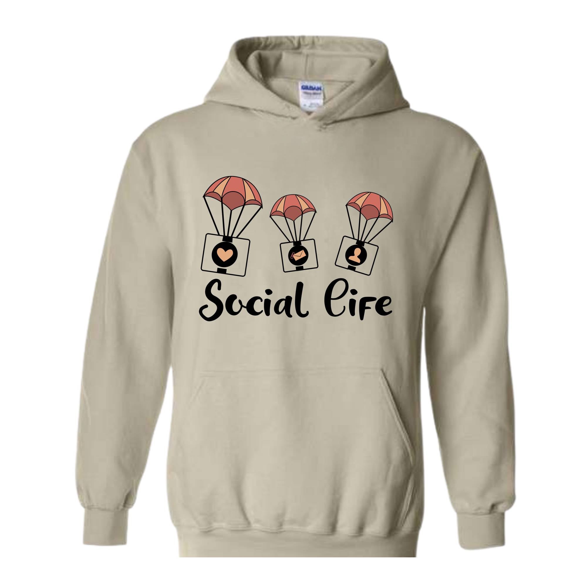 Social Life Hoodie, Social Hoodie, Trendy Hoodie, Happy Day Hoodie, Holiday Hoodie, Weekend Hoodie, Online Social Life