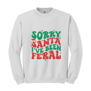 Sorry Santa I've Been Feral Sweatshirt, Funny Christmas Sweatshirt, Christmas Vibes Sweater, Cute Christmas Sweatshirt