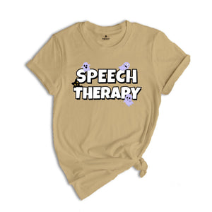 Speech Therapy Halloween Shirt, Slp Halloween Shirt, SLP Ghost Shirt, Spooky Slp Fall Tee, Speech Language Therapy Halloween Shirt