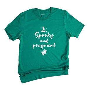 Spooky And Pregnant Halloween Pregnancy Announcement Shirt, Halloween Baby Reveal Shirt, Fall Pregnancy T-shirt, Mom To Be Shirt