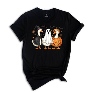 Spooky Goose Halloween Shirt, Gift For Halloween Tee, Boo Ghost Goose Shirt, Pumpkin Goose Shirt, Halloween Tee