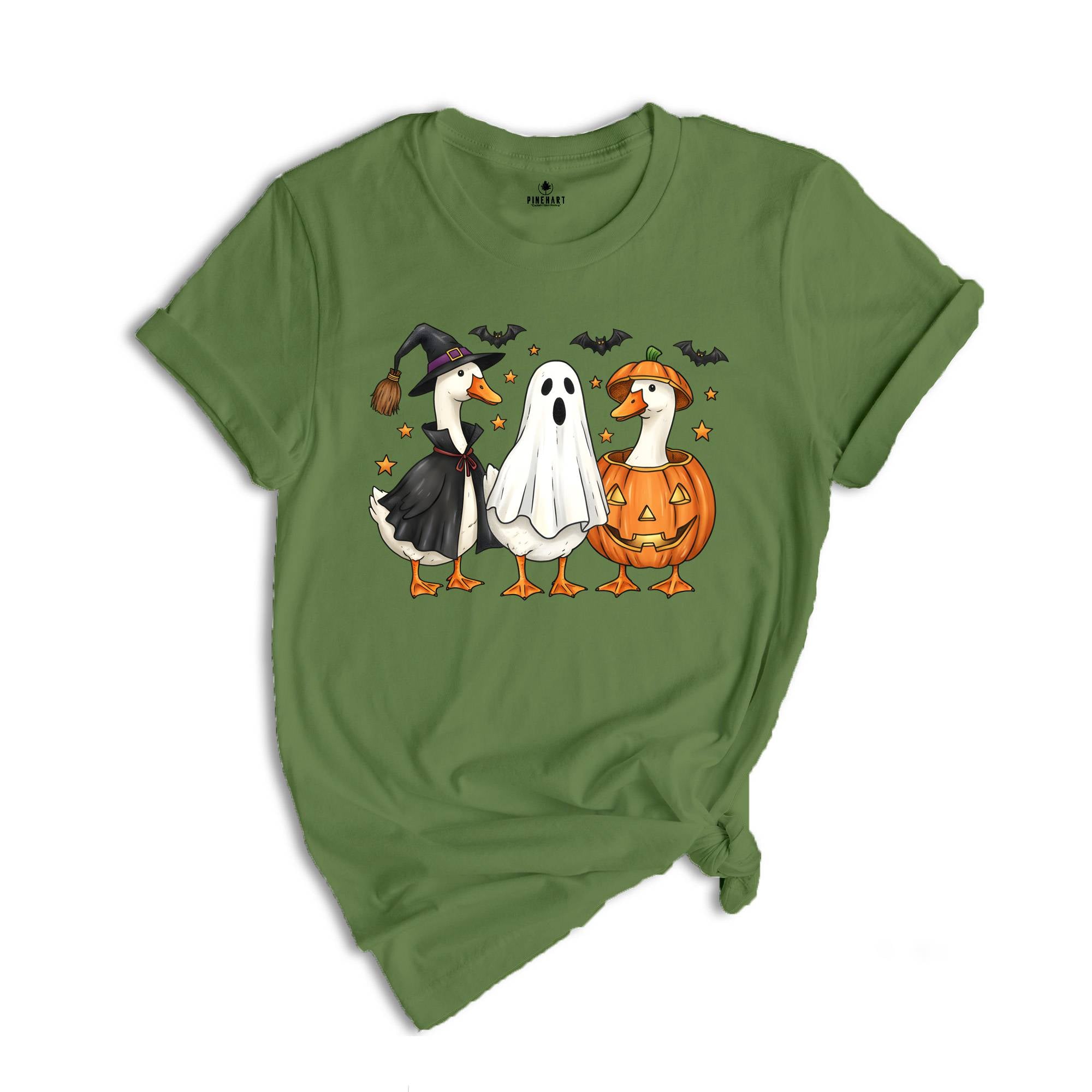 Spooky Goose Halloween Shirt, Gift For Halloween Tee, Boo Ghost Goose Shirt, Pumpkin Goose Shirt, Halloween Tee