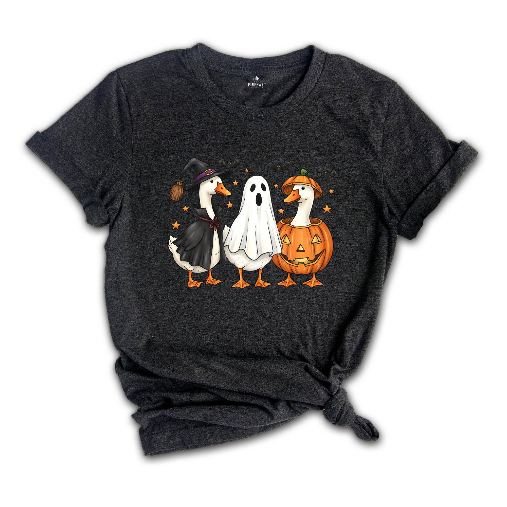Spooky Goose Halloween Shirt, Gift For Halloween Tee, Boo Ghost Goose Shirt, Pumpkin Goose Shirt, Halloween Tee