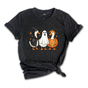 Spooky Goose Halloween Shirt, Gift For Halloween Tee, Boo Ghost Goose Shirt, Pumpkin Goose Shirt, Halloween Tee