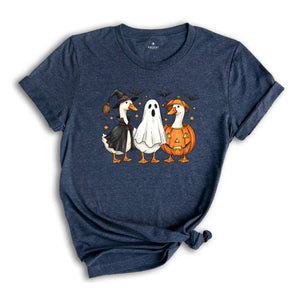 Spooky Goose Halloween Shirt, Gift For Halloween Tee, Boo Ghost Goose Shirt, Pumpkin Goose Shirt, Halloween Tee