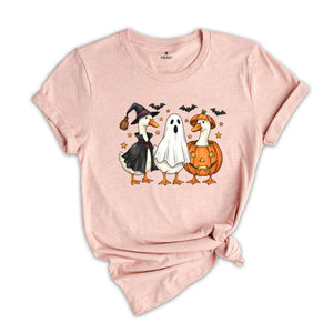 Spooky Goose Halloween Shirt, Gift For Halloween Tee, Boo Ghost Goose Shirt, Pumpkin Goose Shirt, Halloween Tee