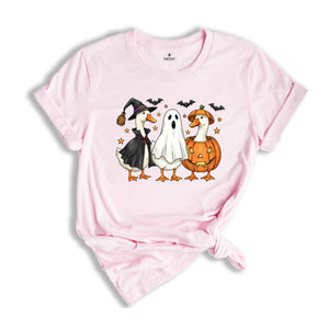 Spooky Goose Halloween Shirt, Gift For Halloween Tee, Boo Ghost Goose Shirt, Pumpkin Goose Shirt, Halloween Tee