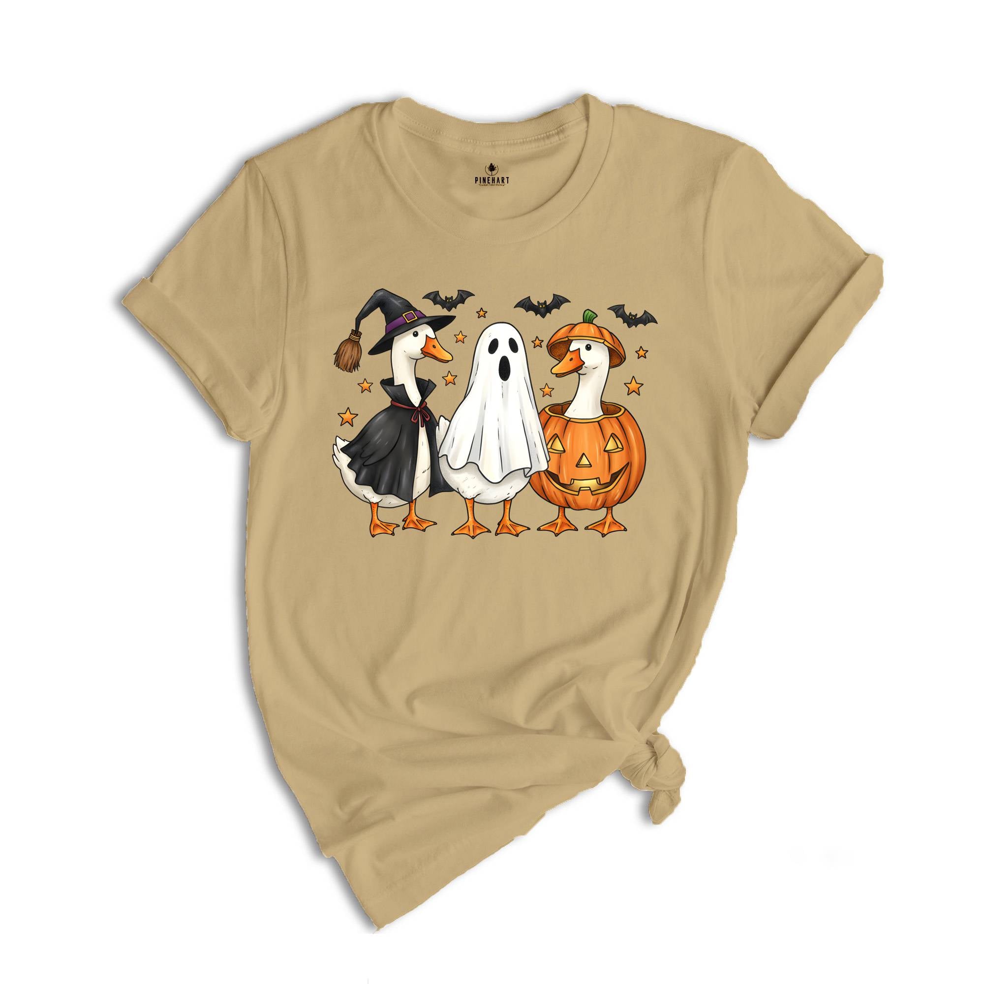 Spooky Goose Halloween Shirt, Gift For Halloween Tee, Boo Ghost Goose Shirt, Pumpkin Goose Shirt, Halloween Tee