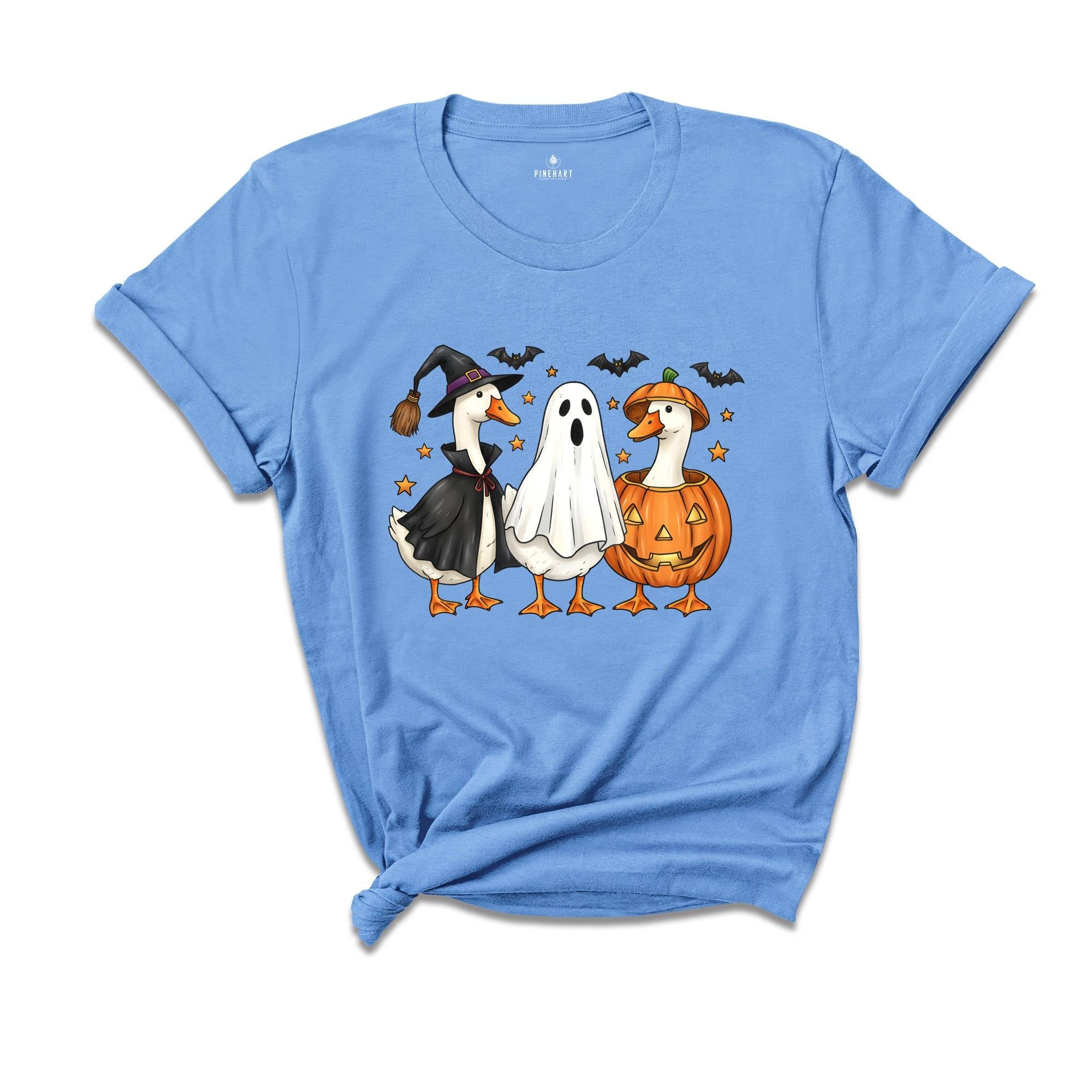 Spooky Goose Halloween Shirt, Gift For Halloween Tee, Boo Ghost Goose Shirt, Pumpkin Goose Shirt, Halloween Tee