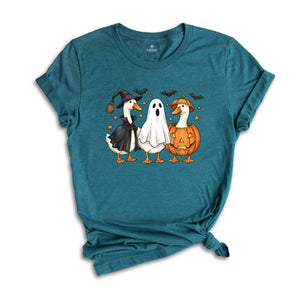 Spooky Goose Halloween Shirt, Gift For Halloween Tee, Boo Ghost Goose Shirt, Pumpkin Goose Shirt, Halloween Tee