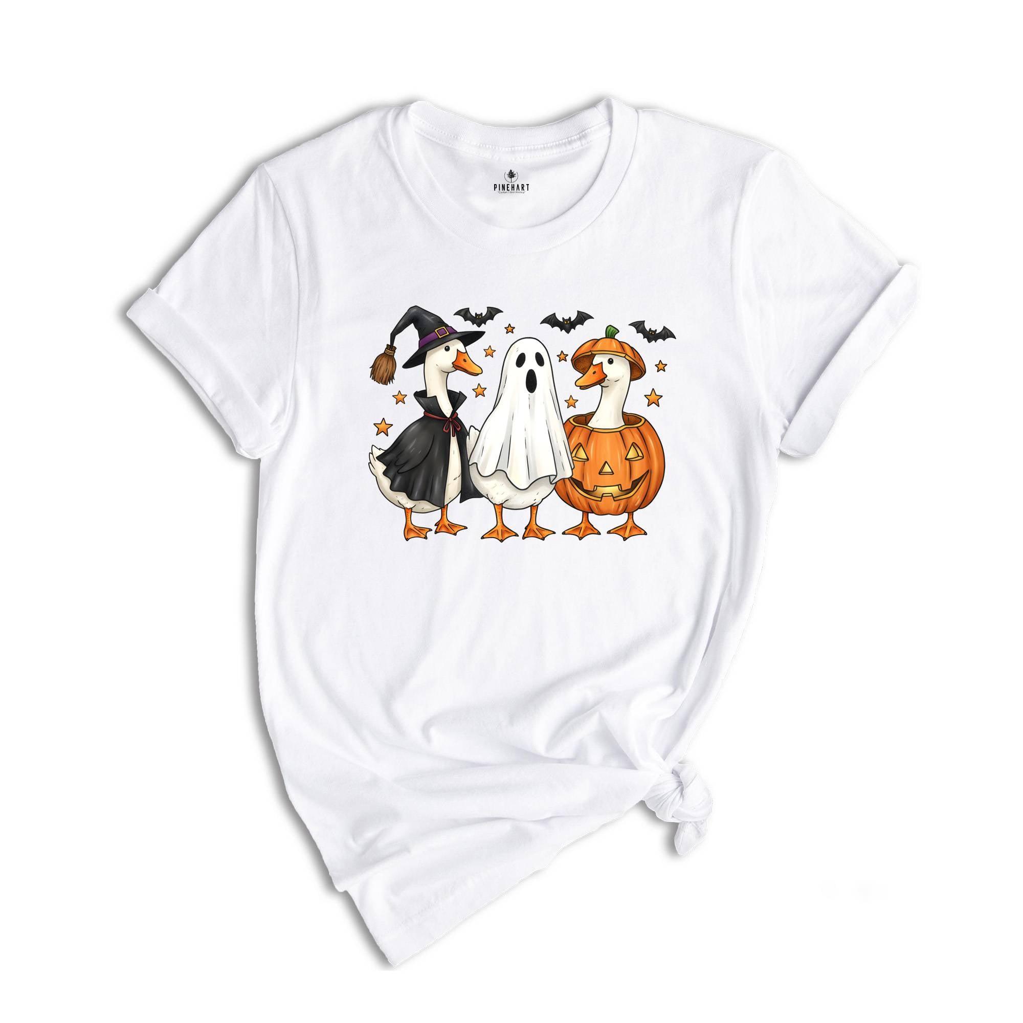 Spooky Goose Halloween Shirt, Gift For Halloween Tee, Boo Ghost Goose Shirt, Pumpkin Goose Shirt, Halloween Tee