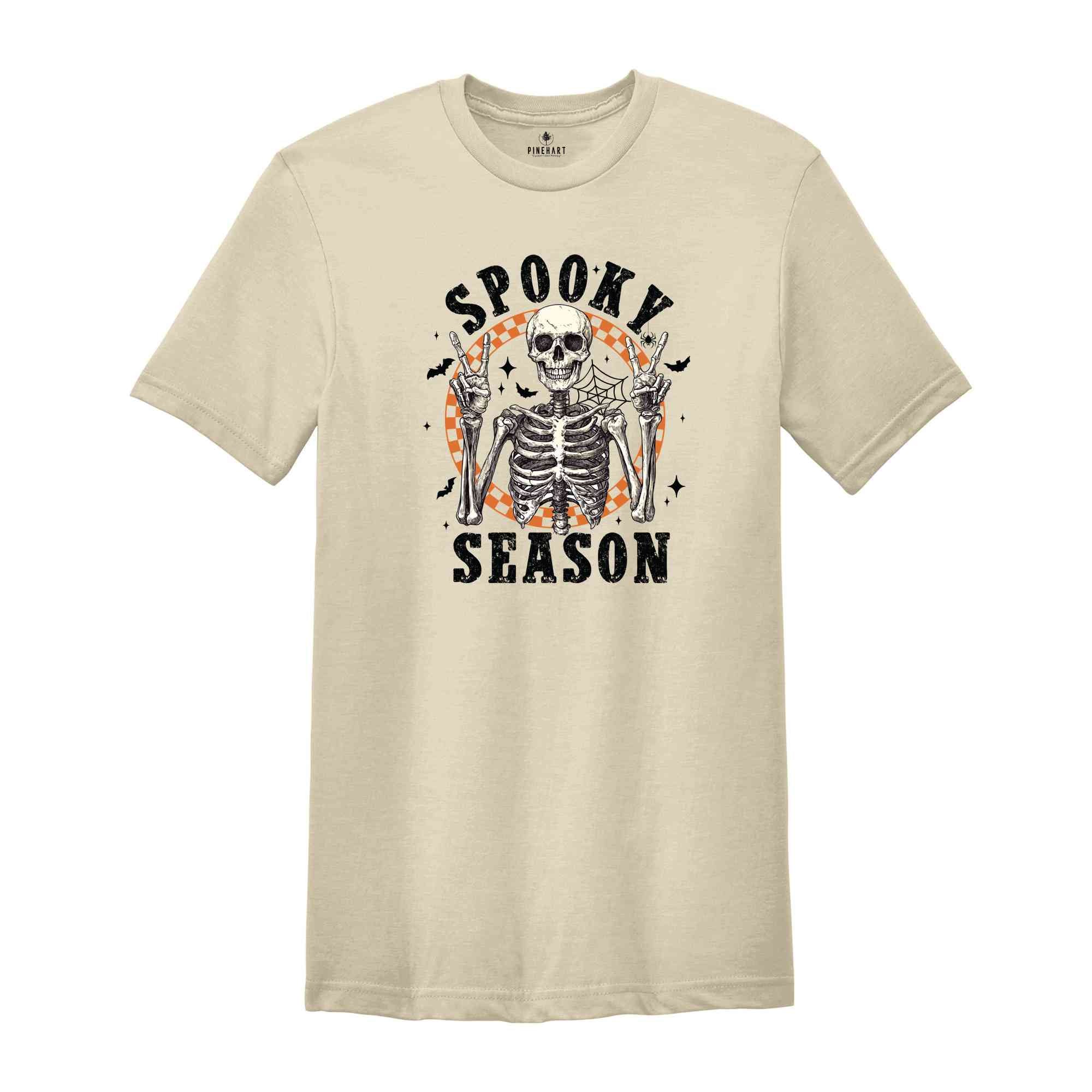 Spooky Season Shirt, Retro Halloween Shirt, Halloween Shirt, Skeleton Shirt, Spooky Shirt, Spooky Season Shirt, Fall Shirt, Peace Shirt