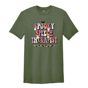 Spooky Speech Therapist Shirt, Colorful Spooky Halloween Shirt, Matching Halloween Speech Therapist Shirt