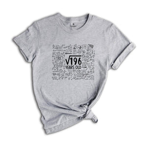 Square Root Of 196 Years Old T-Shirt, 14th Birthday Shirt, 14 Years Old Shirt, 14th Birthday Gift, 14th Birthday Party, Fourteenth Shirt