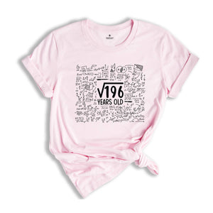 Square Root Of 196 Years Old T-Shirt, 14th Birthday Shirt, 14 Years Old Shirt, 14th Birthday Gift, 14th Birthday Party, Fourteenth Shirt