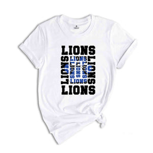 Stacked Lions Paw, Lions Mascot Shirt, Lions Lover Shirt, Lions Cheer Tee, School Spirit Shirt, Lions School Team Shirt,