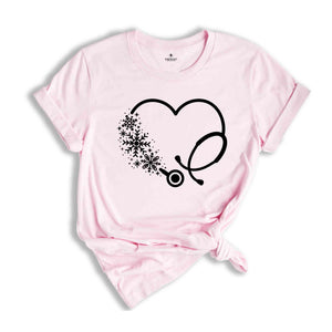 Stethoscope Christmas Nurse T-Shirt, Nurse Christmas Shirt, Christmas Gift, 2025 Christmas Shirt, Christmas Nurse