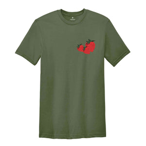 Strawberry Shirt, Fruit Shirt, Botanical Garden T-Shirt, Cottagecore Berries Shirt, Garden Lover Gift, Farmers Market Shirt