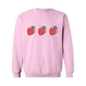 Strawberry Woman Sweatshirt, Strawberry Hoodie, Red Strawberry, Strawberry Gift For Women, Cute Strawberry Sweatshirt, Gardening Sweatshirt