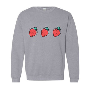 Strawberry Woman Sweatshirt, Strawberry Hoodie, Red Strawberry, Strawberry Gift For Women, Cute Strawberry Sweatshirt, Gardening Sweatshirt