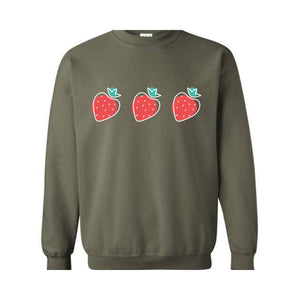 Strawberry Woman Sweatshirt, Strawberry Hoodie, Red Strawberry, Strawberry Gift For Women, Cute Strawberry Sweatshirt, Gardening Sweatshirt