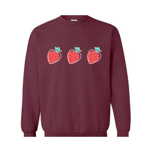 Strawberry Woman Sweatshirt, Strawberry Hoodie, Red Strawberry, Strawberry Gift For Women, Cute Strawberry Sweatshirt, Gardening Sweatshirt
