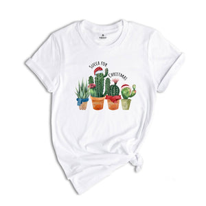 Succulent Christmas T-Shirt, Cactus Christmas Tee, Plant Lover Gift, Plant Lady Shirt, Succulent Gift, Christmas Outfit