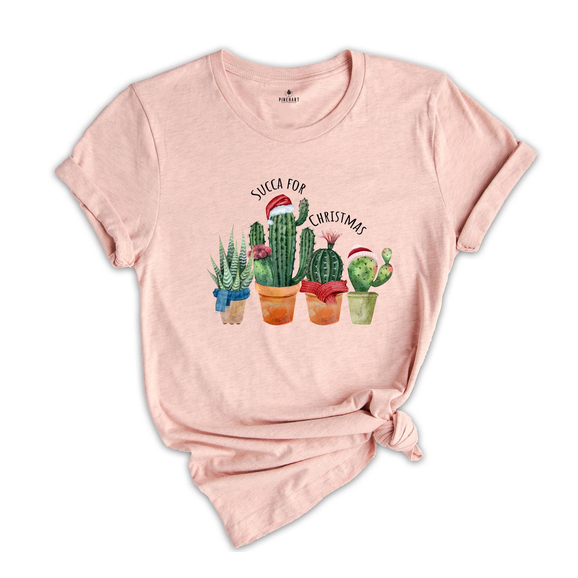 Succulent Christmas T-Shirt, Cactus Christmas Tee, Plant Lover Gift, Plant Lady Shirt, Succulent Gift, Christmas Outfit
