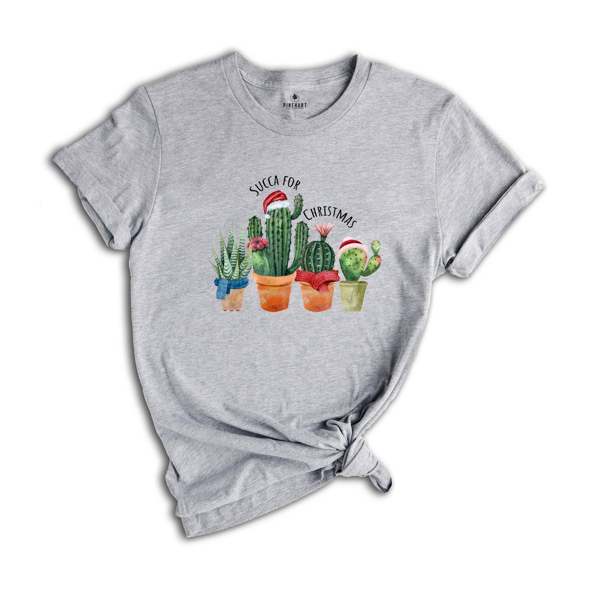 Succulent Christmas T-Shirt, Cactus Christmas Tee, Plant Lover Gift, Plant Lady Shirt, Succulent Gift, Christmas Outfit