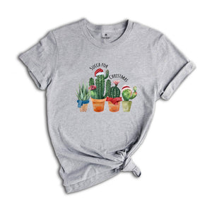 Succulent Christmas T-Shirt, Cactus Christmas Tee, Plant Lover Gift, Plant Lady Shirt, Succulent Gift, Christmas Outfit