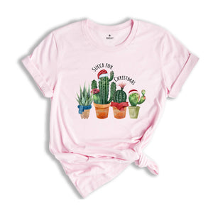 Succulent Christmas T-Shirt, Cactus Christmas Tee, Plant Lover Gift, Plant Lady Shirt, Succulent Gift, Christmas Outfit
