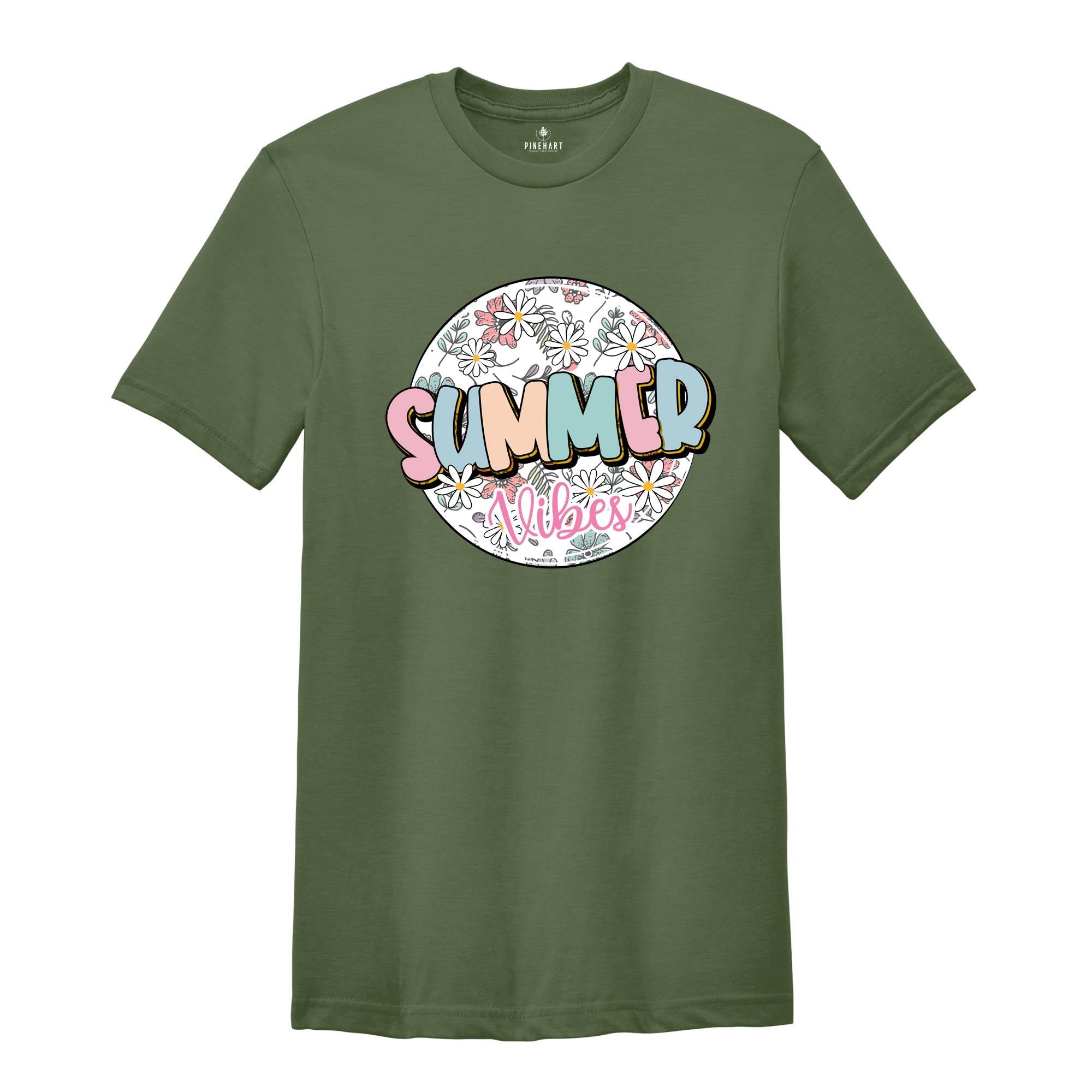 Summer Vibes Shirt, Beach Life Shirt, Floral Summer Shirt, Summer 2024 Shirt, Summer Time Shirt, Family Trip Shirt