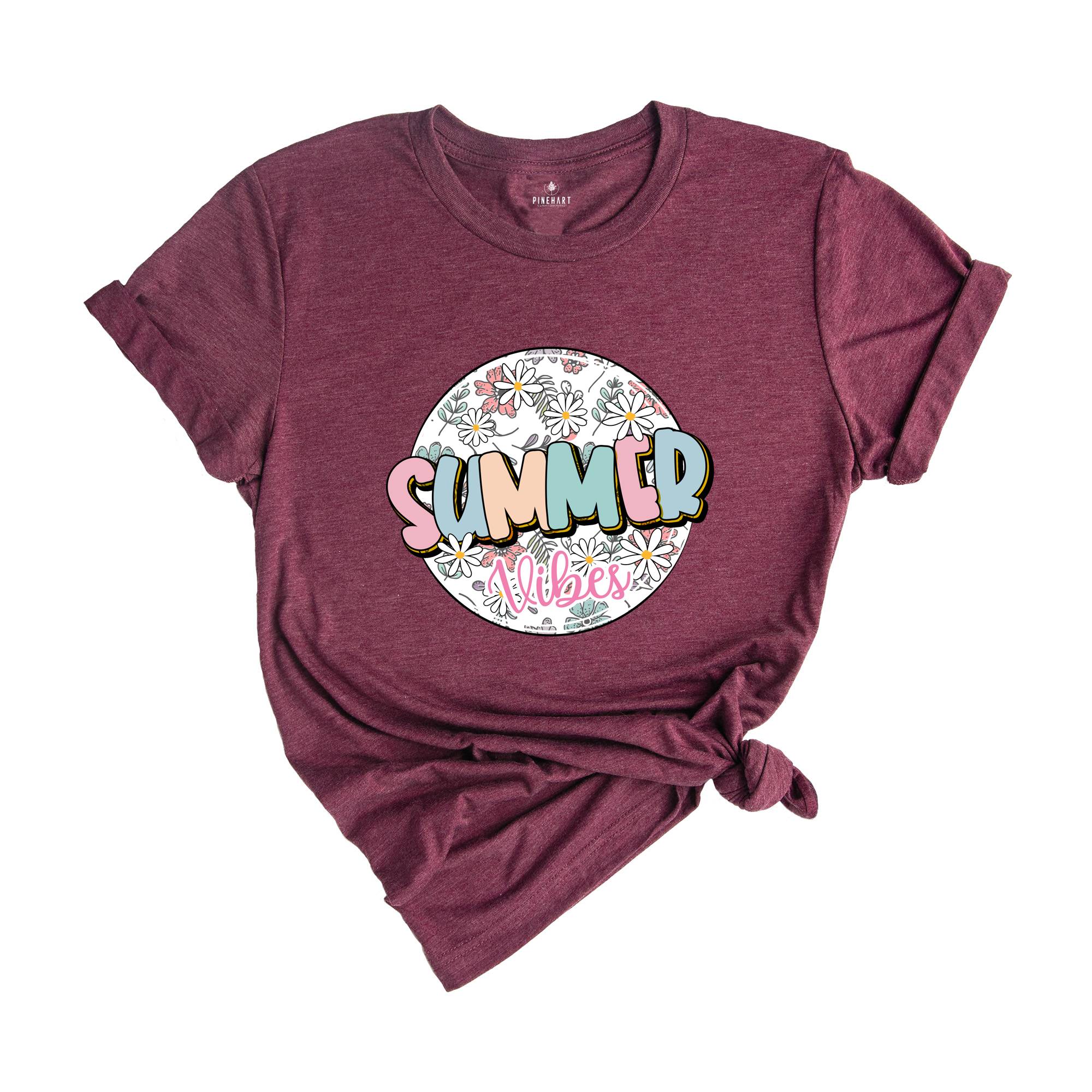 Summer Vibes Shirt, Beach Life Shirt, Floral Summer Shirt, Summer 2024 Shirt, Summer Time Shirt, Family Trip Shirt