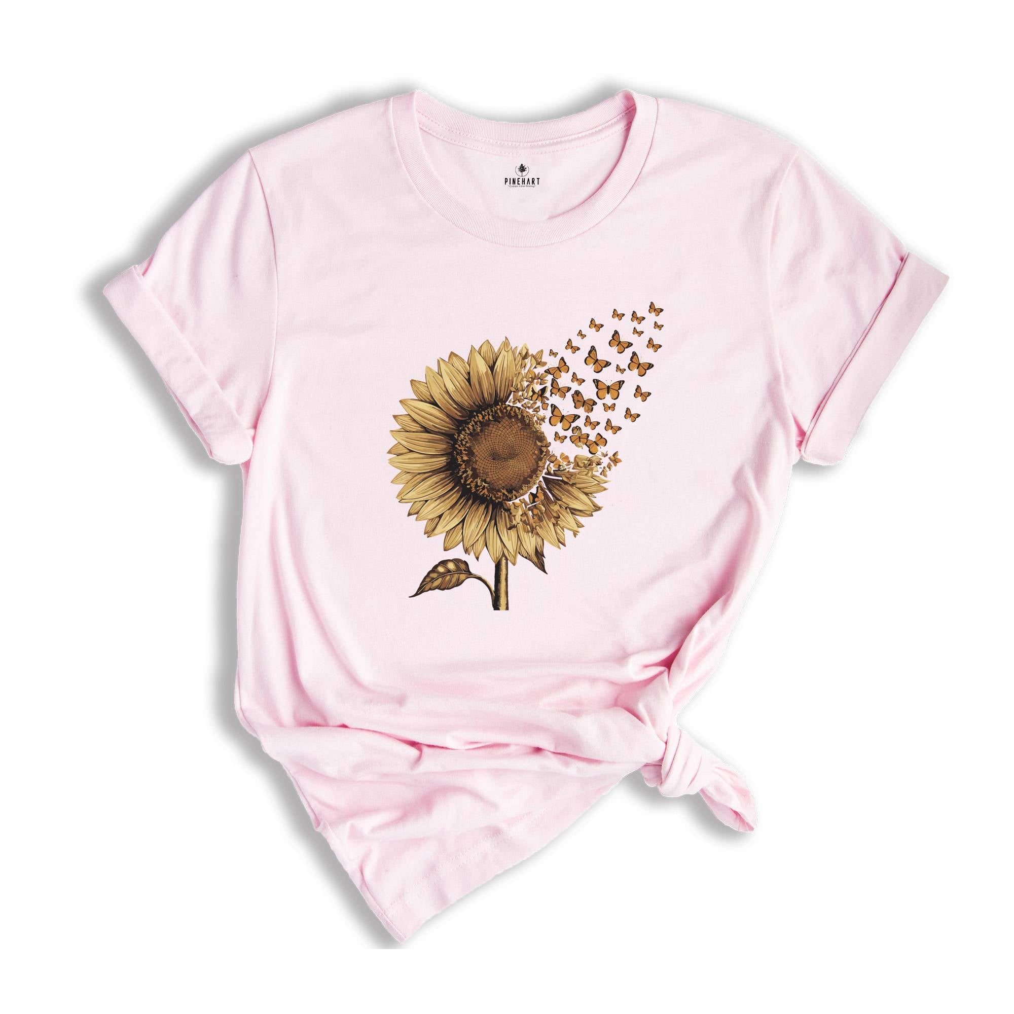 Sunflower Butterfly Shirt, Butterfly Shirt, Sunflower Sweatshirt, Mother's Day Gift Shirt,Floral Sweatshirt,Botanical Shirt,Flower Girl Gift