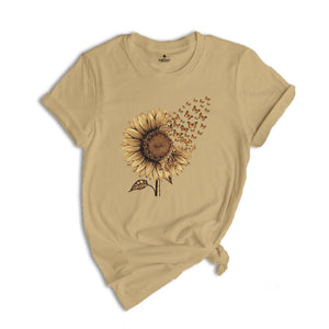 Sunflower Butterfly Shirt, Butterfly Shirt, Sunflower Sweatshirt, Mother's Day Gift Shirt,Floral Sweatshirt,Botanical Shirt,Flower Girl Gift